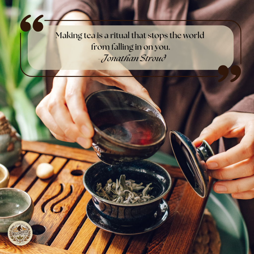Quote by Jonathan Stroud: ‘Making tea is a ritual that stops the world from falling in on you.